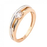 Золота обручка з куб. цирконієм, 1726202