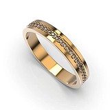 Золотое обручальное кольцо с бриллиантами, 1768186