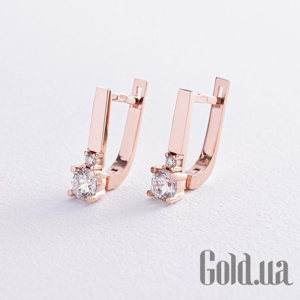 

Серьги Украина, Золотые серьги с куб. циркониями