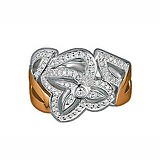 Pierre Cardin Женское серебряное кольцо с куб. циркониями в позолоте, 051962