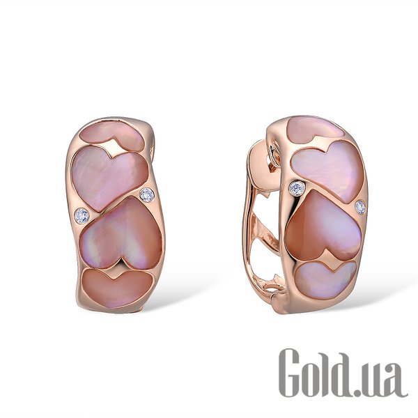 

Серьги Lurie Jewelry, Золотые серьги с бриллиантами и перламутром