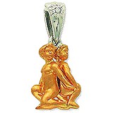 Золотой кулон "Близнецы" с бриллиантом, 1605371