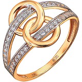 Женское золотое кольцо с куб. циркониями, 1609211