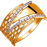 Женское золотое кольцо с куб. циркониями, 1613563