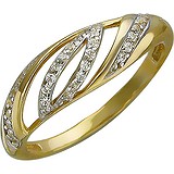 Женское золотое кольцо с куб. циркониями, 1615611