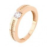 Золота обручка з куб. цирконієм, 1726203