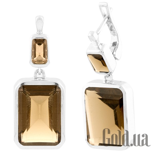 

Серьги с подвесками Fresh Jewelry, Серебряные серьги с раухтопазами