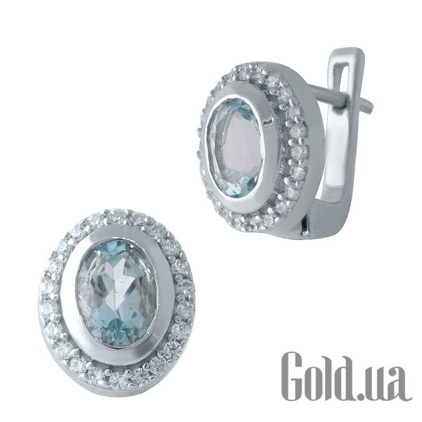 

Серьги Fresh Jewelry, Серебряные серьги с куб. циркониями и топазами