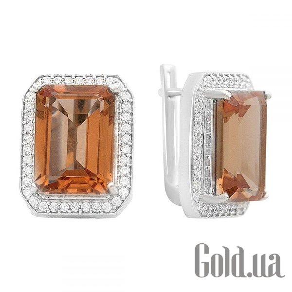 

Серьги Fresh Jewelry, Серебряные серьги с куб. циркониями и султанитами