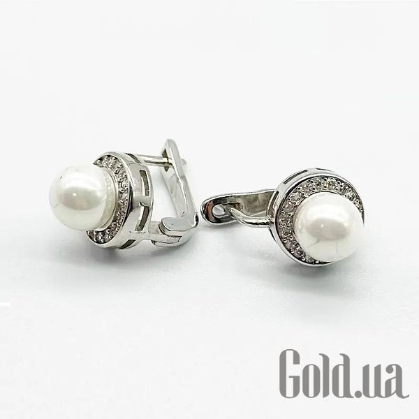 

Серьги Silvex925, Серебряные серьги с куб. циркониями и культив. жемчугом