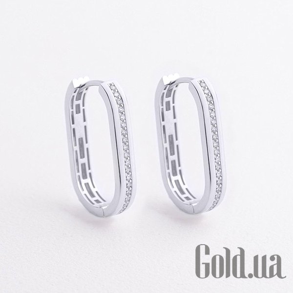 

Серьги-кольца Украина, Золотые серьги с куб. циркониями