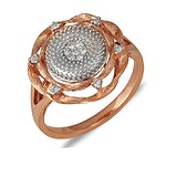 Женское золотое кольцо с бриллиантами, 030203