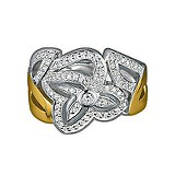 Pierre Cardin Женское серебряное кольцо с куб. циркониями в позолоте, 051963