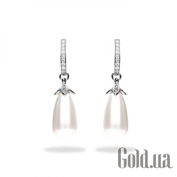 

Серьги с подвесками Spark, Стальной, Серьги с кристаллами Swarovski и искусств. жемчугом