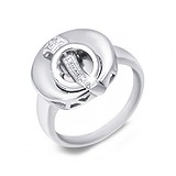 Женское серебряное кольцо с куб. циркониями, 143356