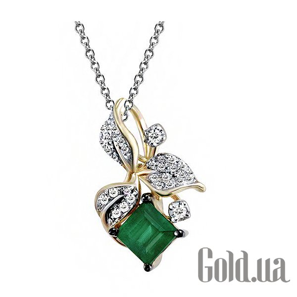

Женский кулон Lurie Jewelry, Золотой кулон с бриллиантами и изумрудом