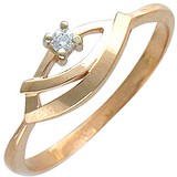 Женское золотое кольцо с бриллиантом, 1604604