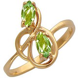 Женское золотое кольцо с хризолитами, 1617660