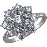 Женское серебряное кольцо с куб. циркониями, 1620988