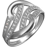 Женское серебряное кольцо с куб. циркониями, 1636092