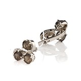 Срібні сережки з куб. цирконіями і раухтопазом, 1646076