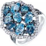 Женское золотое кольцо с бриллиантами и топазами, 1646844