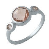 Женское серебряное кольцо с синт. морганитами, 1701628