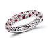 Женское серебряное кольцо с куб.циркониями и синт. рубинами - фото 1
