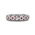 Женское серебряное кольцо с куб.циркониями и синт. рубинами - фото 2