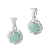 Серебряный кулон с изумрудом и куб. циркониями 2042327
