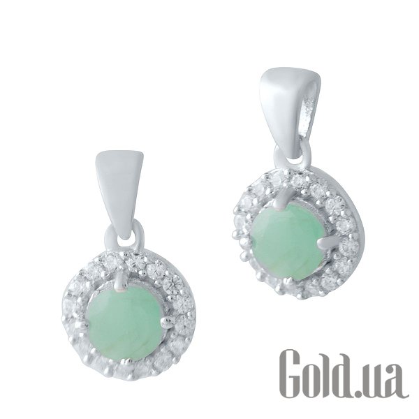 

Женские кулоны Fresh Jewelry, Серебряный кулон с изумрудом и куб. циркониями