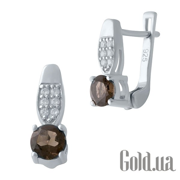 

Серьги Fresh Jewelry, Серебряные серьги с раухтопазами и куб. циркониями