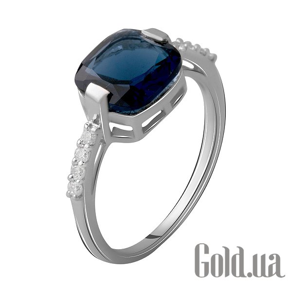 

Женские кольца Fresh Jewelry, Женское серебряное кольцо с куб. циркониями и синт. сапфиром, 17.5