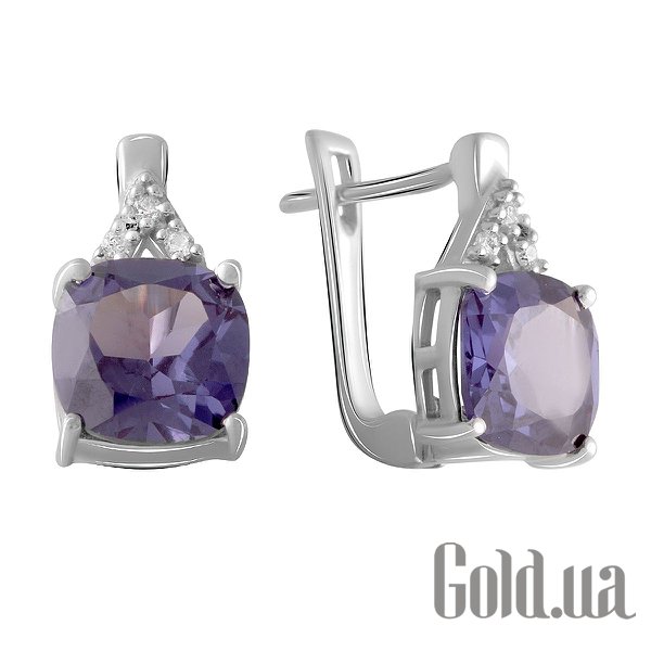 

Серьги Fresh Jewelry, Серебряные серьги с куб. циркониями и александритами