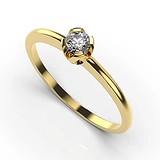 Золотое кольцо с бриллиантом, 1768956