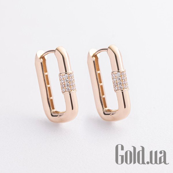 

Серьги-кольца Украина, Золотые серьги с куб. циркониями