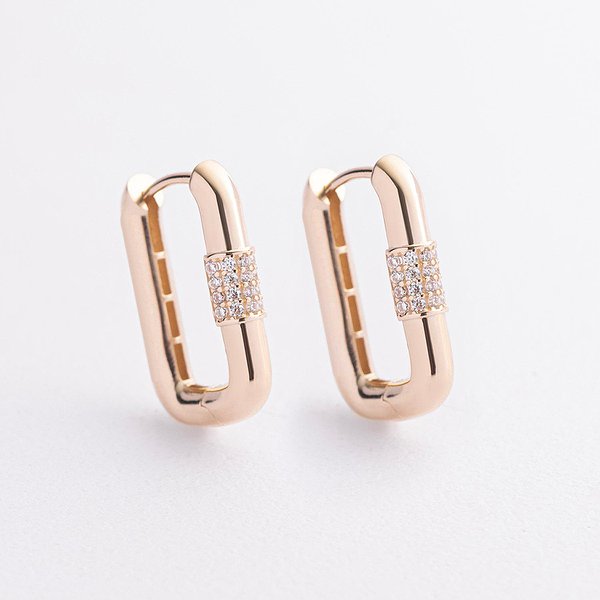 Золотые серьги с куб. циркониями