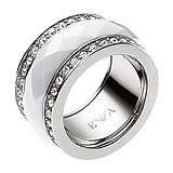 Armani Стальное кольцо с куб. циркониями, 053244