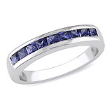 Женское серебряное кольцо с искусств. сапфирами, 069884