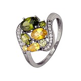 Женское серебряное кольцо с куб. циркониями, 1515261