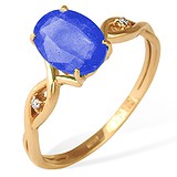 Женское золотое кольцо с халцедоном и бриллиантами, 1553405