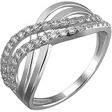 Женское серебряное кольцо с куб. циркониями, 1636093