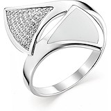 Женское серебряное кольцо с куб. циркониями и эмалью, 1645053