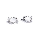 Срібні сережки з агатами і куб. цирконіями, 1645821