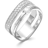 Серебряное обручальное кольцо с куб. циркониями, 1646333