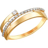 Женское золотое кольцо с куб. циркониями, 1655805