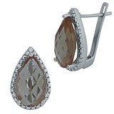 Срібні сережки з султанітамі і куб. цирконіями, 1699837