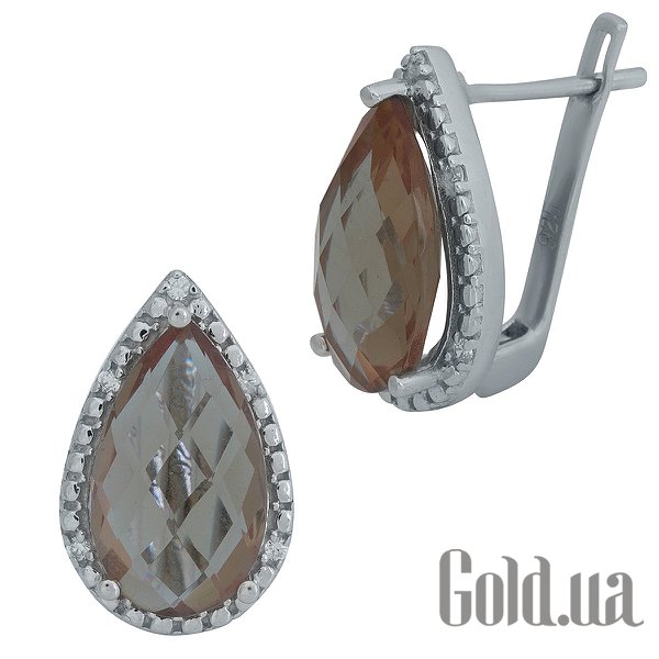 

Серьги Fresh Jewelry, Серебряные серьги с султанитами и куб. циркониями
