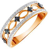 Женское золотое кольцо с бриллиантами и сапфирами, 1700861