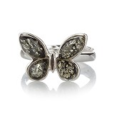 Женское серебряное кольцо с янтарем, 1716221